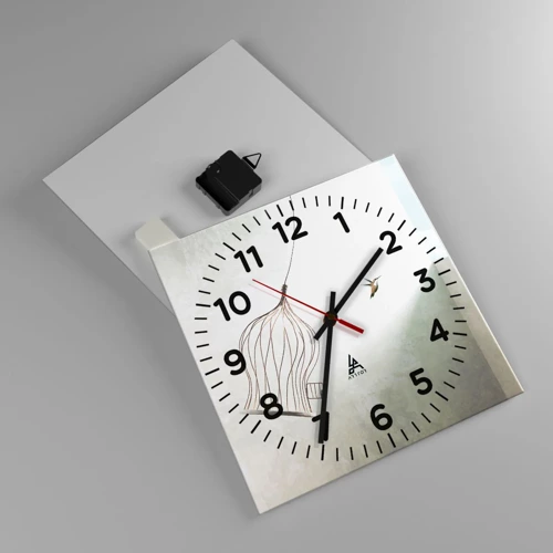 Wall clock - Clock on glass - In His Element - 30x30 cm