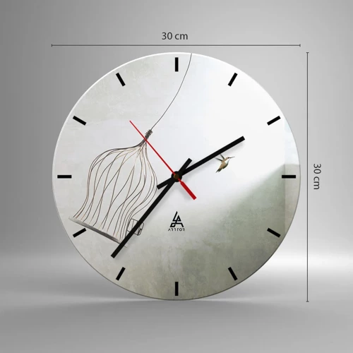 Wall clock - Clock on glass - In His Element - 30x30 cm