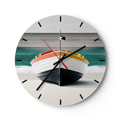 Wall clock - Clock on glass - In Its Place - 30x30 cm