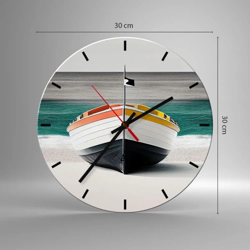 Wall clock - Clock on glass - In Its Place - 30x30 cm