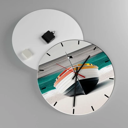 Wall clock - Clock on glass - In Its Place - 40x40 cm