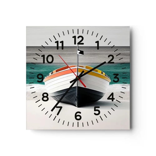 Wall clock - Clock on glass - In Its Place - 40x40 cm