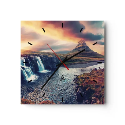 Wall clock - Clock on glass - In Majesty of Nature - 30x30 cm