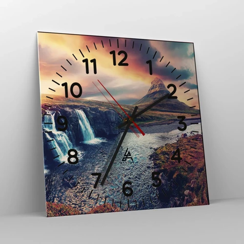 Wall clock - Clock on glass - In Majesty of Nature - 40x40 cm