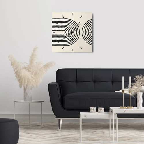 Wall clock - Clock on glass - In One Moment… - 30x30 cm