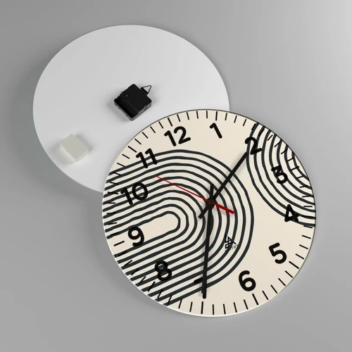 Wall clock - Clock on glass - In One Moment… - 40x40 cm
