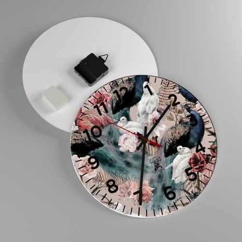 Wall clock - Clock on glass - In Palace Garden - 30x30 cm