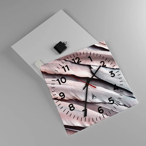Wall clock - Clock on glass - In Pink Silverness - 40x40 cm