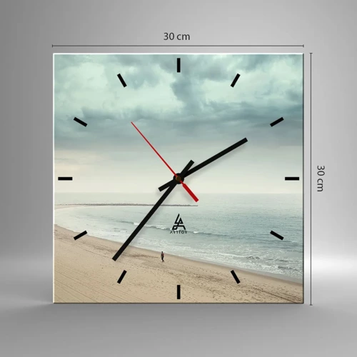 Wall clock - Clock on glass - In Search of Quiet - 30x30 cm