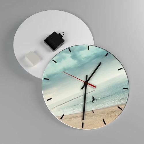 Wall clock - Clock on glass - In Search of Quiet - 30x30 cm