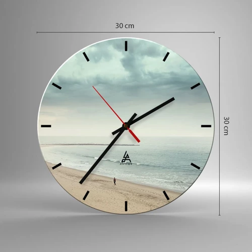 Wall clock - Clock on glass - In Search of Quiet - 30x30 cm