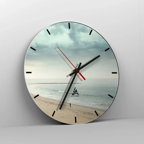 Wall clock - Clock on glass - In Search of Quiet - 30x30 cm