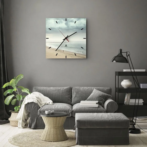 Wall clock - Clock on glass - In Search of Quiet - 40x40 cm