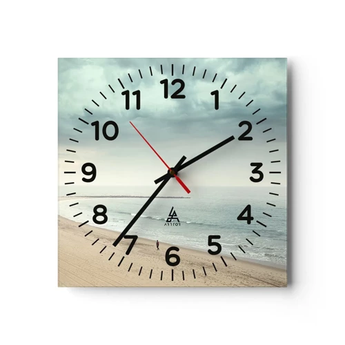 Wall clock - Clock on glass - In Search of Quiet - 40x40 cm