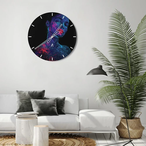 Wall clock - Clock on glass - In Stardust - 30x30 cm