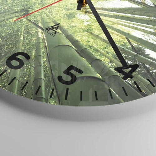 Wall clock - Clock on glass - In a Bamboo Forest - 40x40 cm