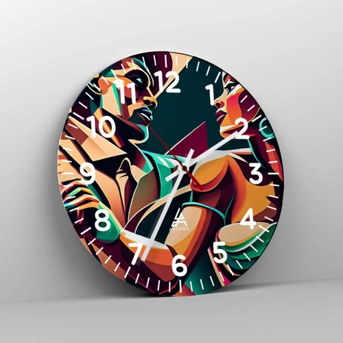 Wall clock - Clock on glass - In a Heartbeat - 30x30 cm