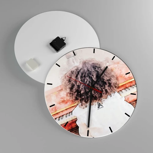 Wall clock - Clock on glass - In a New World - 40x40 cm