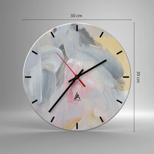 Wall clock - Clock on glass - In a Pastel World - 30x30 cm