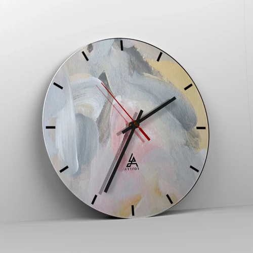 Wall clock - Clock on glass - In a Pastel World - 30x30 cm