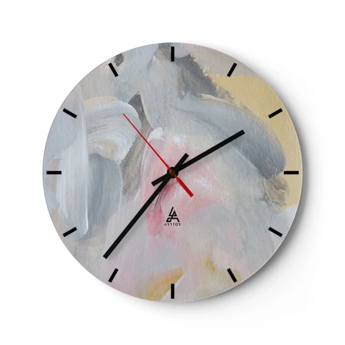 Wall clock - Clock on glass - In a Pastel World - 40x40 cm