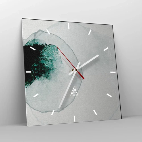 Wall clock - Clock on glass - In a Waterdrop - 40x40 cm