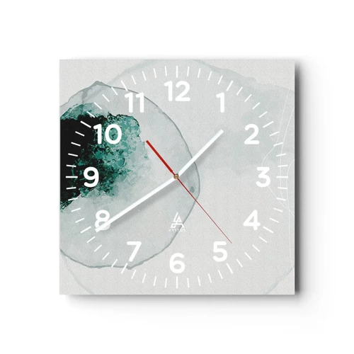 Wall clock - Clock on glass - In a Waterdrop - 40x40 cm