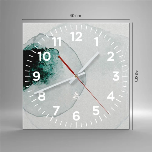 Wall clock - Clock on glass - In a Waterdrop - 40x40 cm