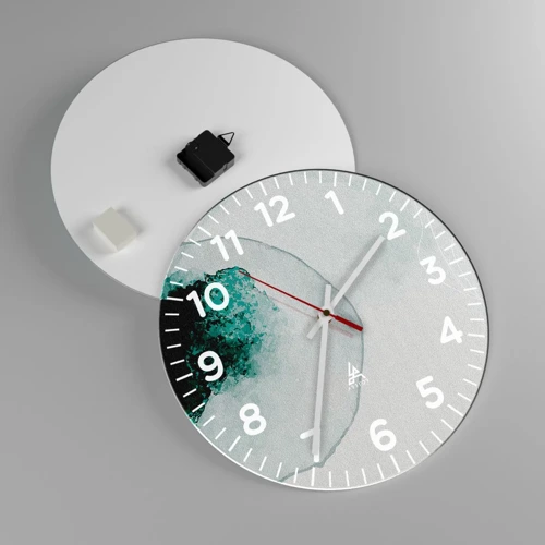 Wall clock - Clock on glass - In a Waterdrop - 40x40 cm