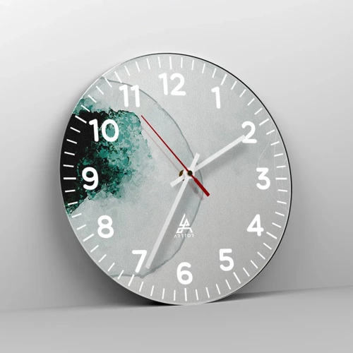 Wall clock - Clock on glass - In a Waterdrop - 40x40 cm