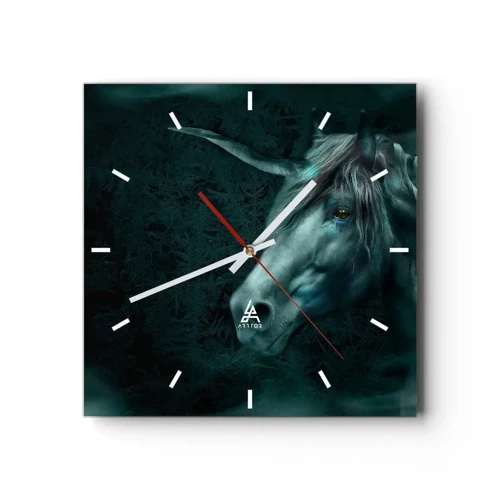 Wall clock - Clock on glass - In an Enchanted Forest - 30x30 cm