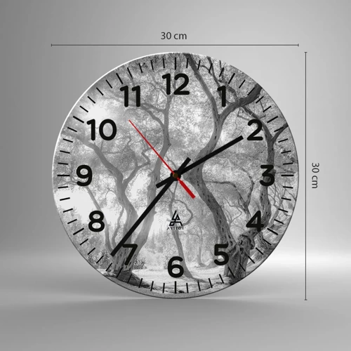 Wall clock - Clock on glass - In an Olive Grove - 30x30 cm