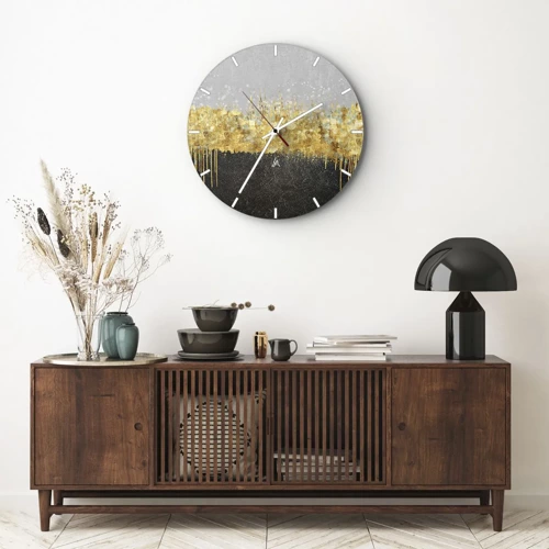 Wall clock - Clock on glass - In and Up - 30x30 cm