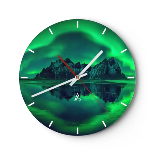 Wall clock - Clock on glass - In the Arms of a Dawn - 30x30 cm