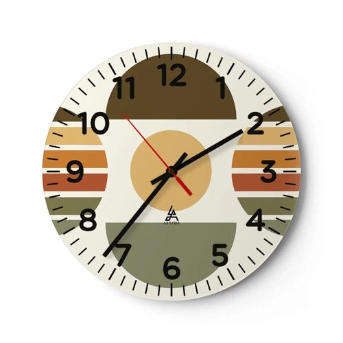 Wall clock - Clock on glass - In the Colours of Soli - 30x30 cm