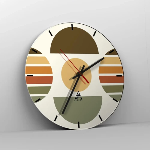 Wall clock - Clock on glass - In the Colours of Soli - 40x40 cm