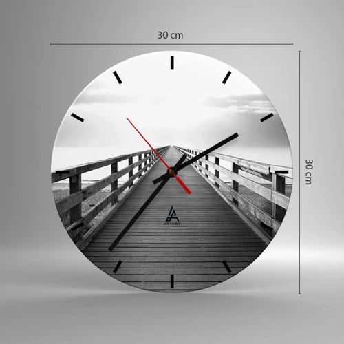 Wall clock - Clock on glass - In the Distance… - 30x30 cm