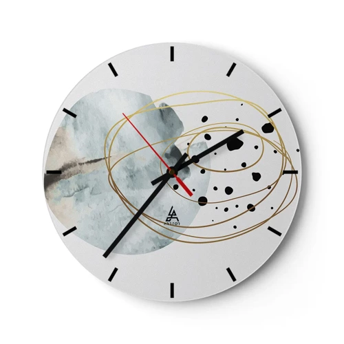 Wall clock - Clock on glass - In the Embrace of Space - 30x30 cm