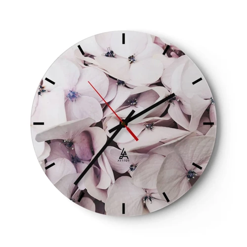 Wall clock - Clock on glass - In the Flood of Flowers - 30x30 cm