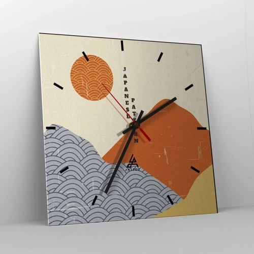 Wall clock - Clock on glass - In the Japanese Spirit - 30x30 cm