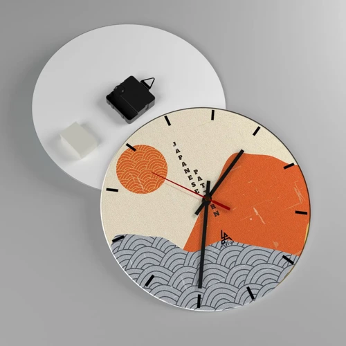 Wall clock - Clock on glass - In the Japanese Spirit - 30x30 cm