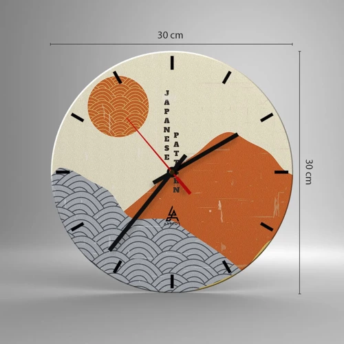 Wall clock - Clock on glass - In the Japanese Spirit - 30x30 cm