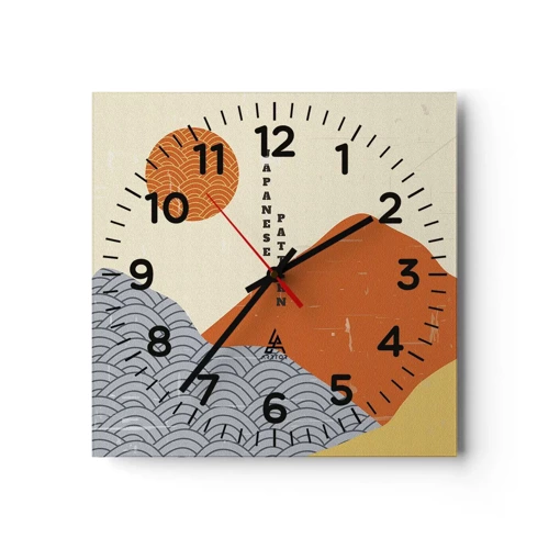 Wall clock - Clock on glass - In the Japanese Spirit - 30x30 cm