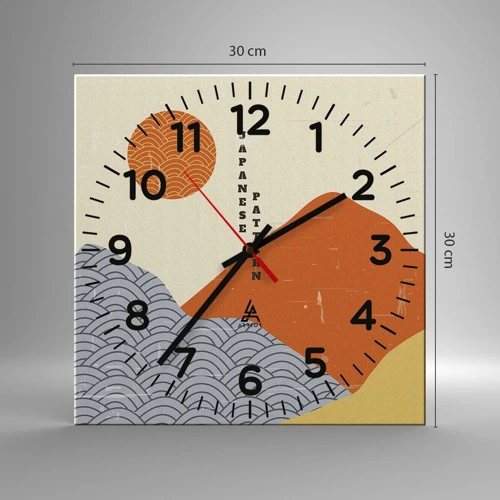 Wall clock - Clock on glass - In the Japanese Spirit - 30x30 cm