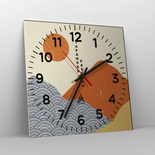 Wall clock - Clock on glass - In the Japanese Spirit - 30x30 cm