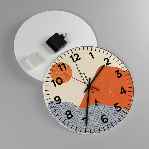 Wall clock - Clock on glass - In the Japanese Spirit - 30x30 cm