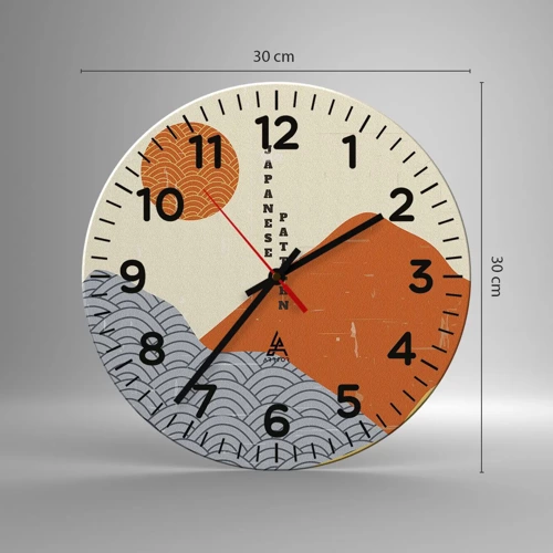 Wall clock - Clock on glass - In the Japanese Spirit - 30x30 cm