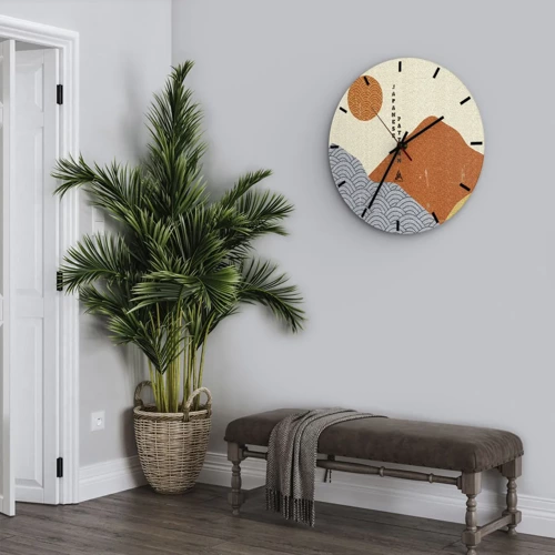 Wall clock - Clock on glass - In the Japanese Spirit - 40x40 cm