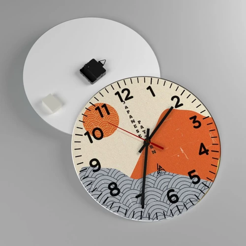 Wall clock - Clock on glass - In the Japanese Spirit - 40x40 cm