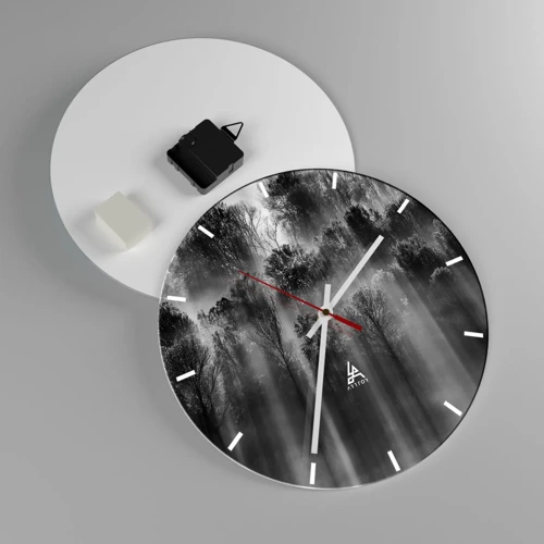 Wall clock - Clock on glass - In the Streams of Light - 30x30 cm